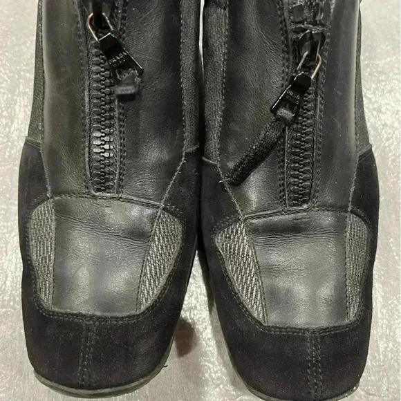 [38.5/US8.5]Vintage Prada Black Mixed Leather  Sneakers - Picture 2 of 11